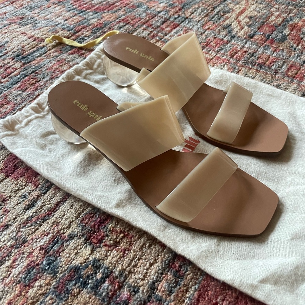 Cult Gaia Tan Sandals Minimalist Slide Design